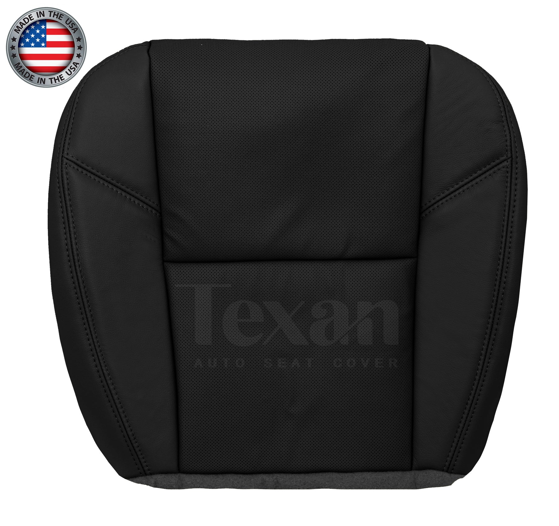 2012 to 2014 Chevy Silverado Passenger Bottom Synthetic Leather Perforated Seat Cover Black