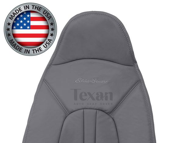1997 to 2002 Ford Expedition Eddie Bauer XLT Passenger Side Lean Back Synthetic Leather Replacement Seat Cover Gray