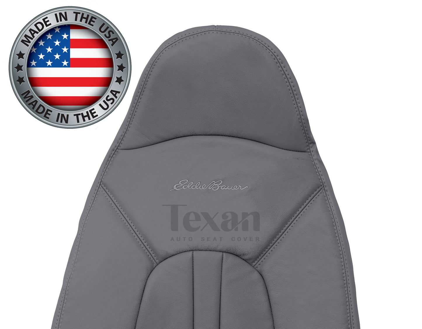 1997 to 2002 Ford Expedition Eddie Bauer XLT Passenger Side Lean Back Leather Replacement Seat Cover Gray
