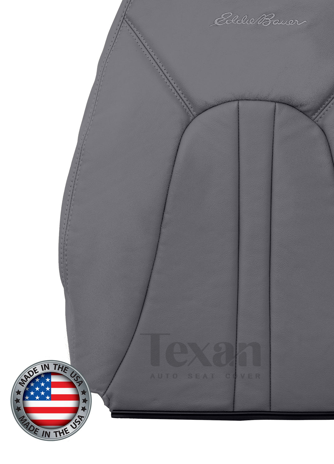 1997 to 2002 Ford Expedition Eddie Bauer XLT Passenger Side Lean Back Synthetic Leather Replacement Seat Cover Gray