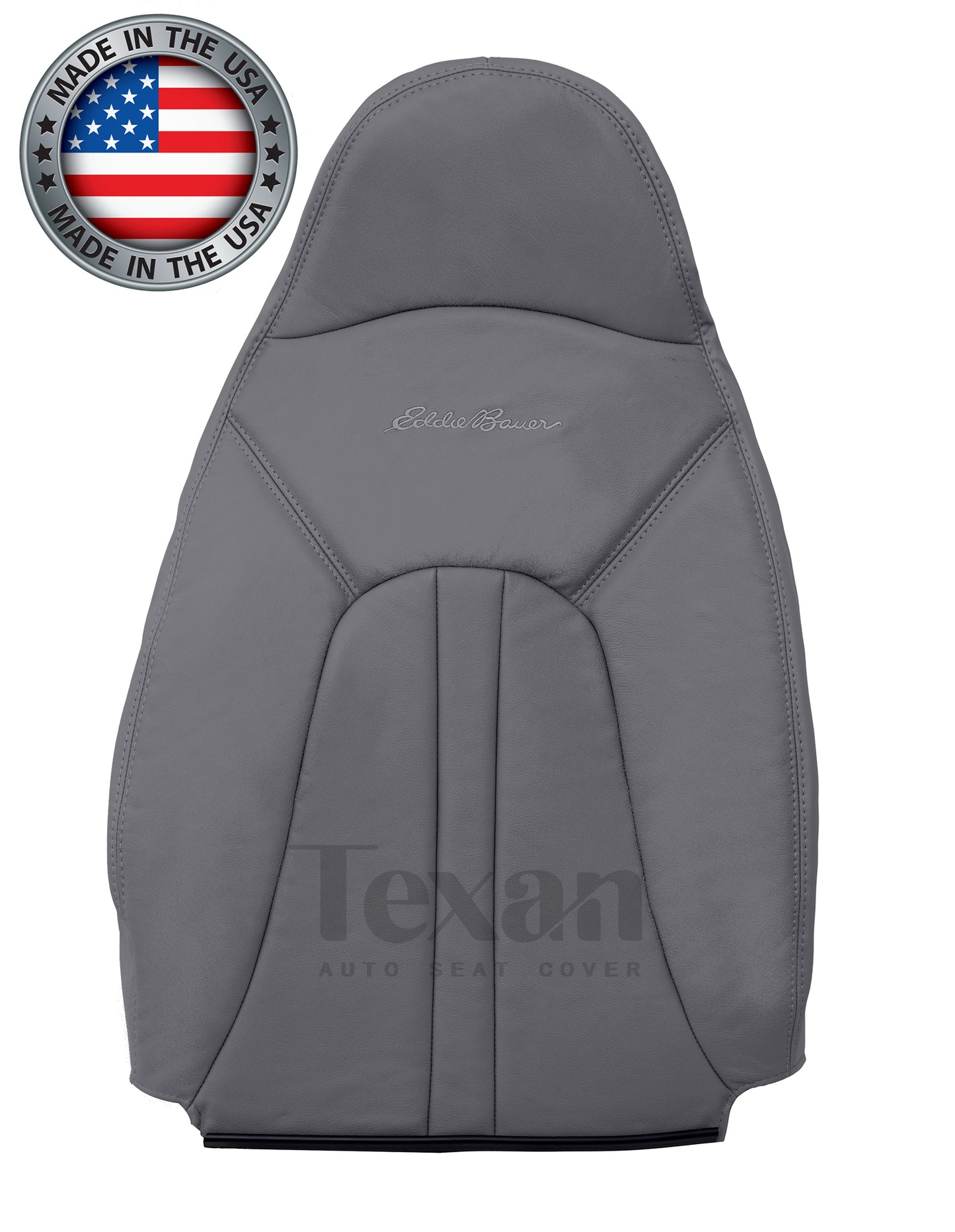 1997 to 2002 Ford Expedition Eddie Bauer XLT Passenger Side Lean Back Leather Replacement Seat Cover Gray