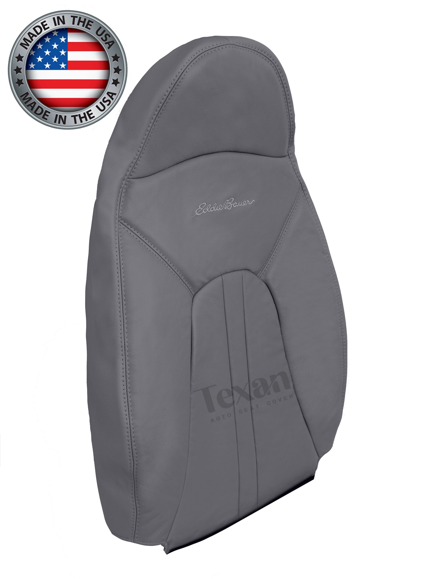 1997 to 2002 Ford Expedition Eddie Bauer XLT Driver Side Lean Back Synthetic Leather Replacement Seat Cover Gray
