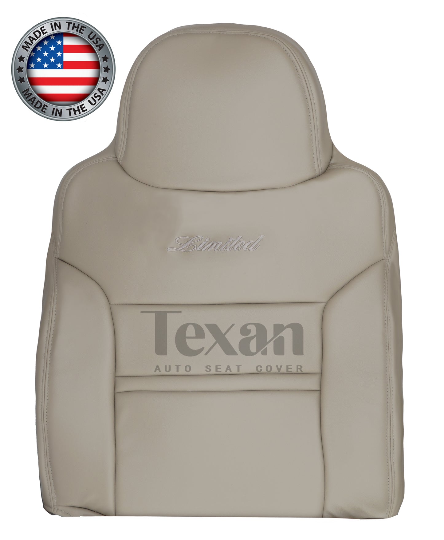 2000, 2001 Ford Excursion Limited Passenger Side Lean Back Synthetic Leather Replacement Seat Cover Tan