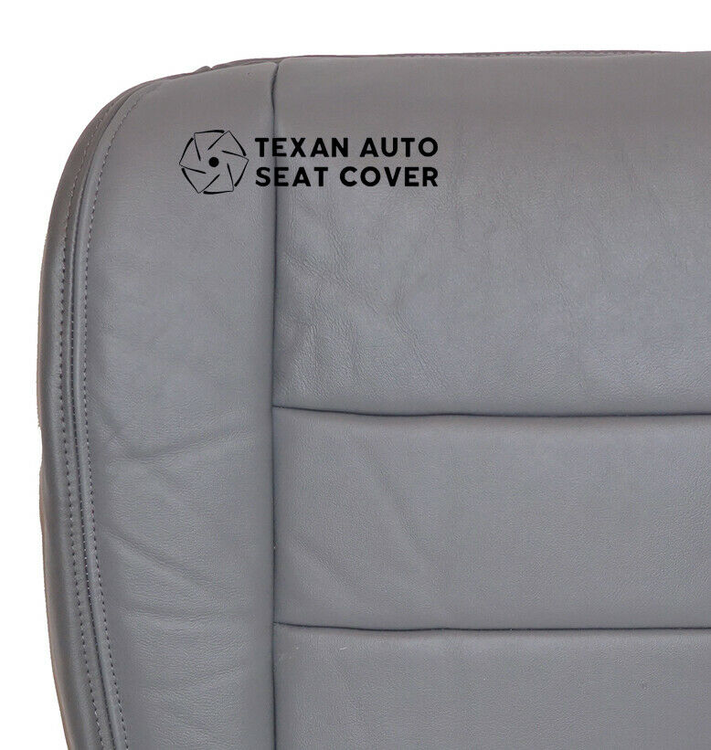 2003, 2004, 2005, 2006 Ford F250 F350 F450 F550 Lariat XLT, Crew Cab Passenger Bottom Replacement Leather Seat Cover Gray