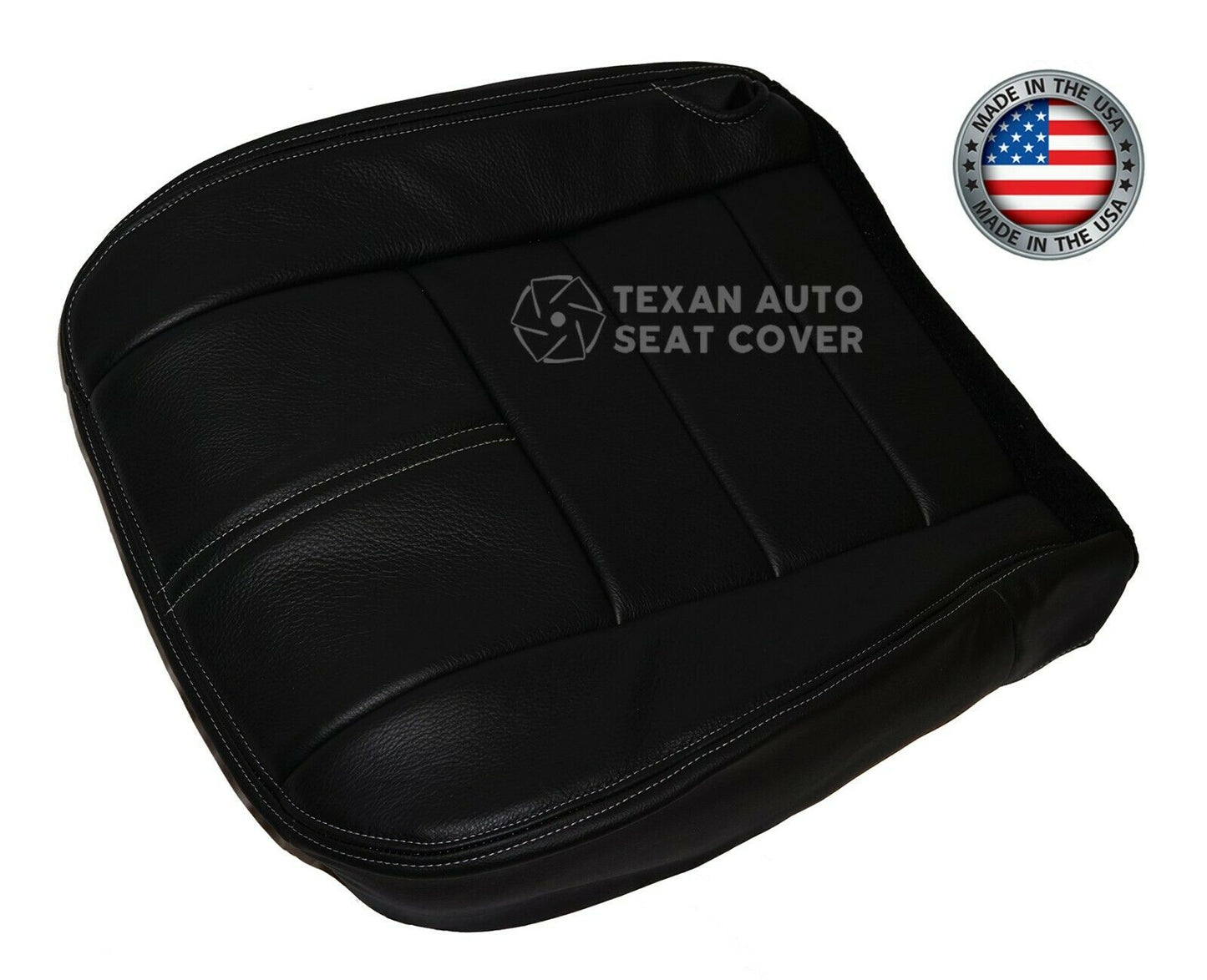 2008, 2009, 2010 Ford F250 F350 F450 F550 Driver Bottom Replacement Synthetic Leather Seat Cover Black
