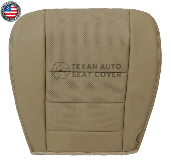 2002, 2003 Ford F250 F350 F450 F550 Lariat XLT, Crew Cab  Passenger Bottom Perforated Synthetic Leather  Replacement  Seat Cover Tan