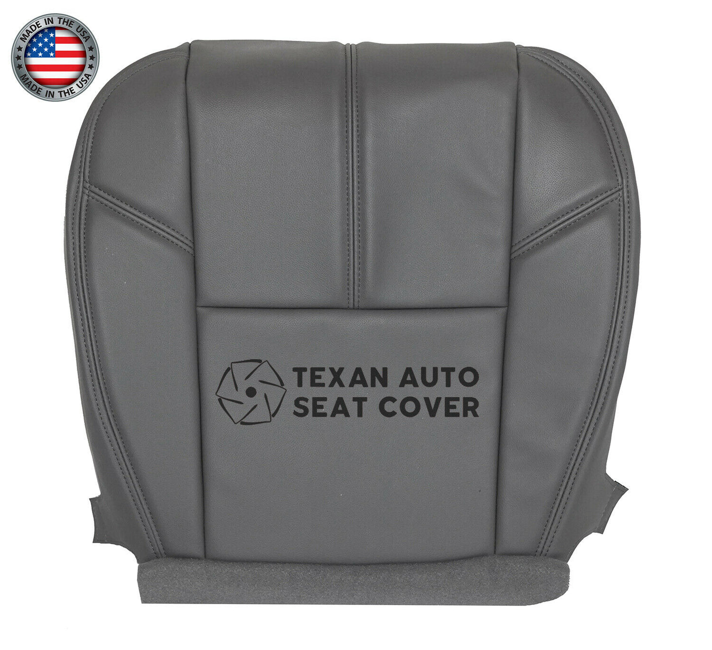 2007, 2008, 2009, 2010, 2011, 2012, 2013, 2014 GMC Sierra 1500, 1500HD, 2500HD, 3500HD Work Truck Driver Side Bottom Synthetic Leather Replacement Seat Cover Dark Gray