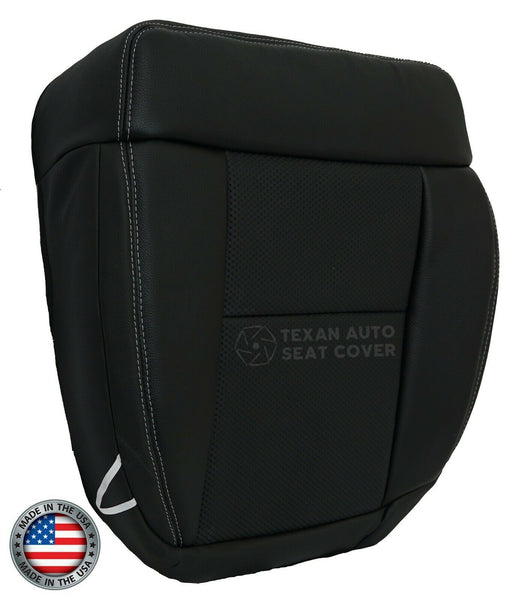 2005 to 2008 Ford F-150 Lariat Passenger Side Bottom  Leather with Inserts Replacement Seat Cover Black