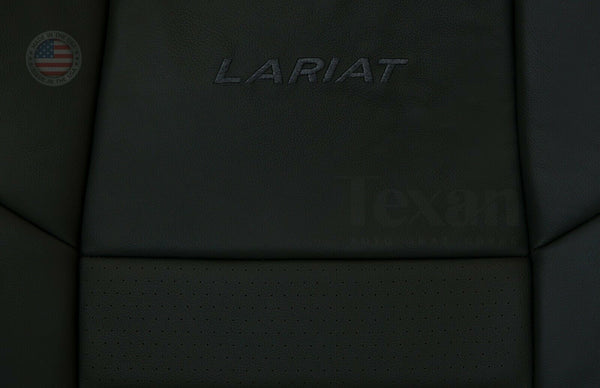 2002, 2003, 2004, 2005, 2006, 2007 Ford F250 F350 F450 F550 Lariat XLT Sport  Driver Side Lean Back perforated Leather Replacement Seat Cover Black