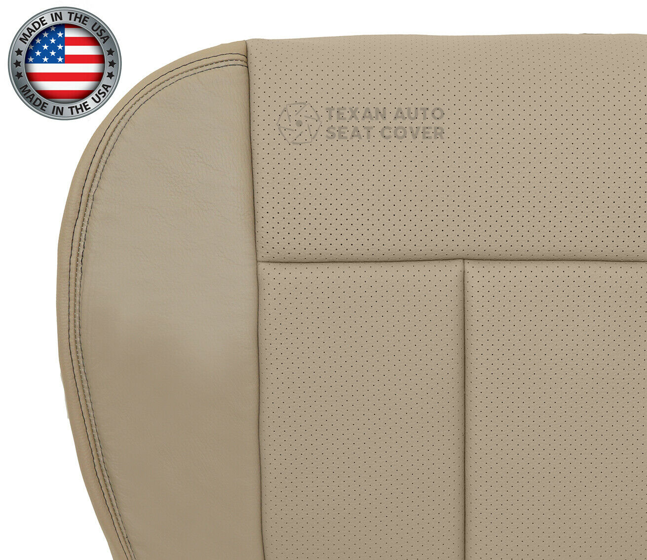 2009, 2010 Ford F150 Lariat Passenger Bottom Perforated Synthetic Leather Seat Cover tan