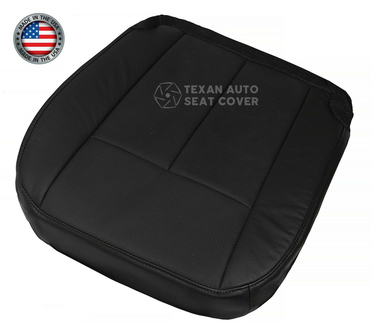 Fits 2007 to 2014 Ford Expedition Driver Side Bottom Perforated Leather Replacement Seat Cover Black