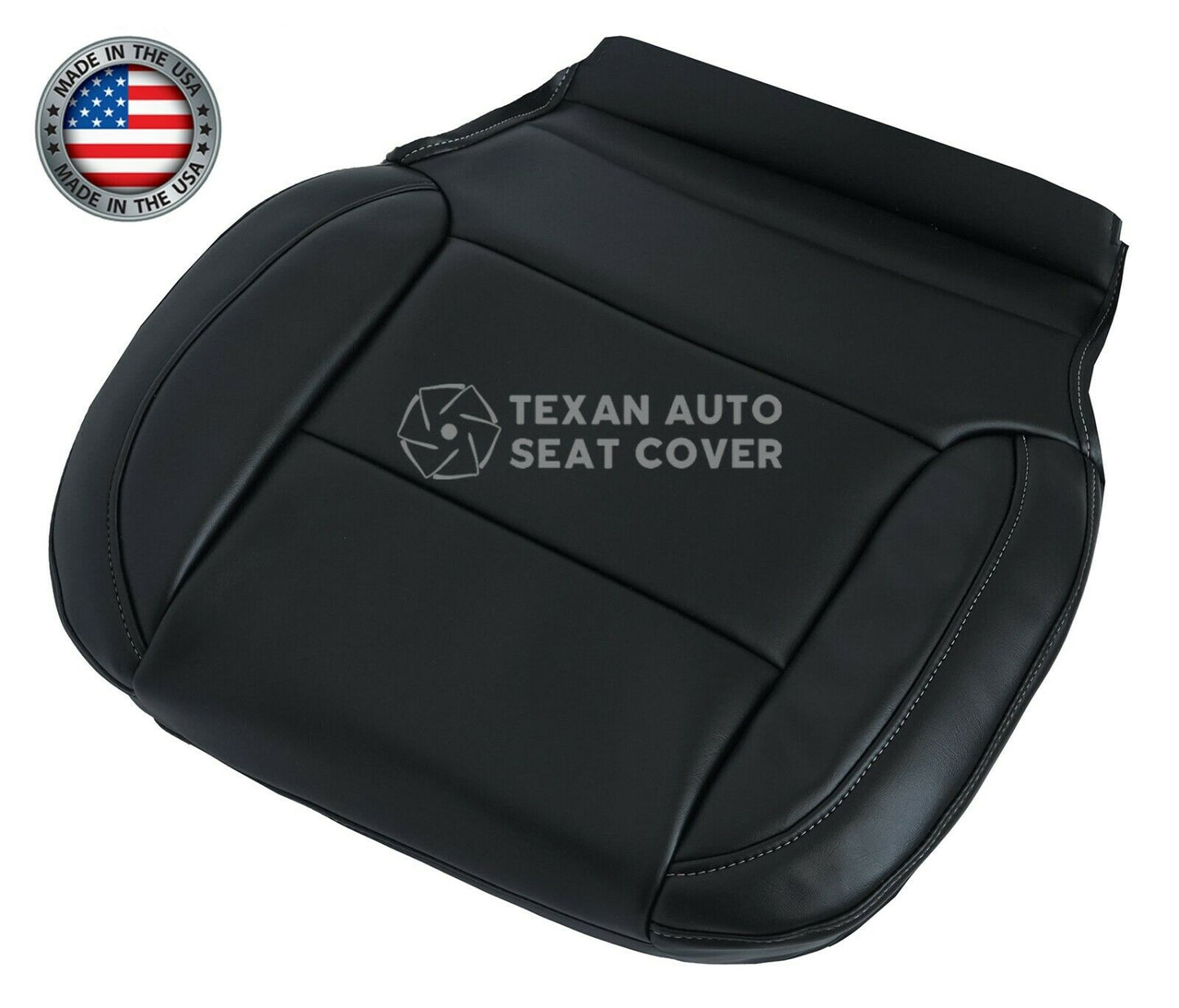 2015 to 2020 Chevy Tahoe/Suburban LT, LS Passenger Side Bottom Synthetic Leather Replacement Seat Cover Black