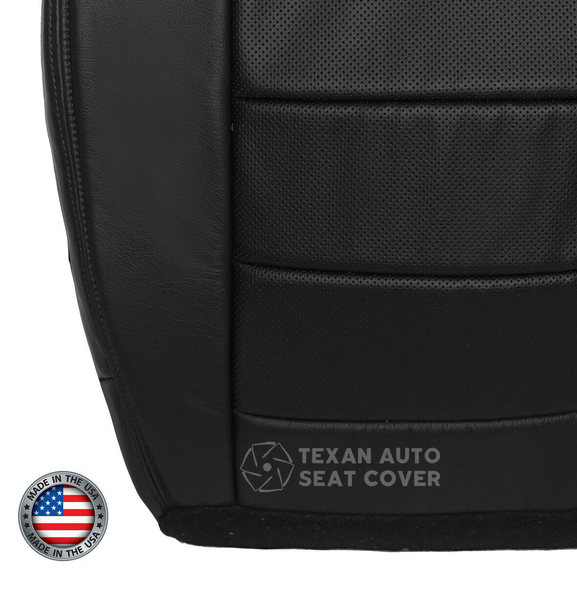 2002,  2003, 2004, 2005, 2006, 2007  Ford F250 F350 F450 F550 Lariat XLT Sport Passenger Bottom Perforated Leather Replacement  Seat Cover Black