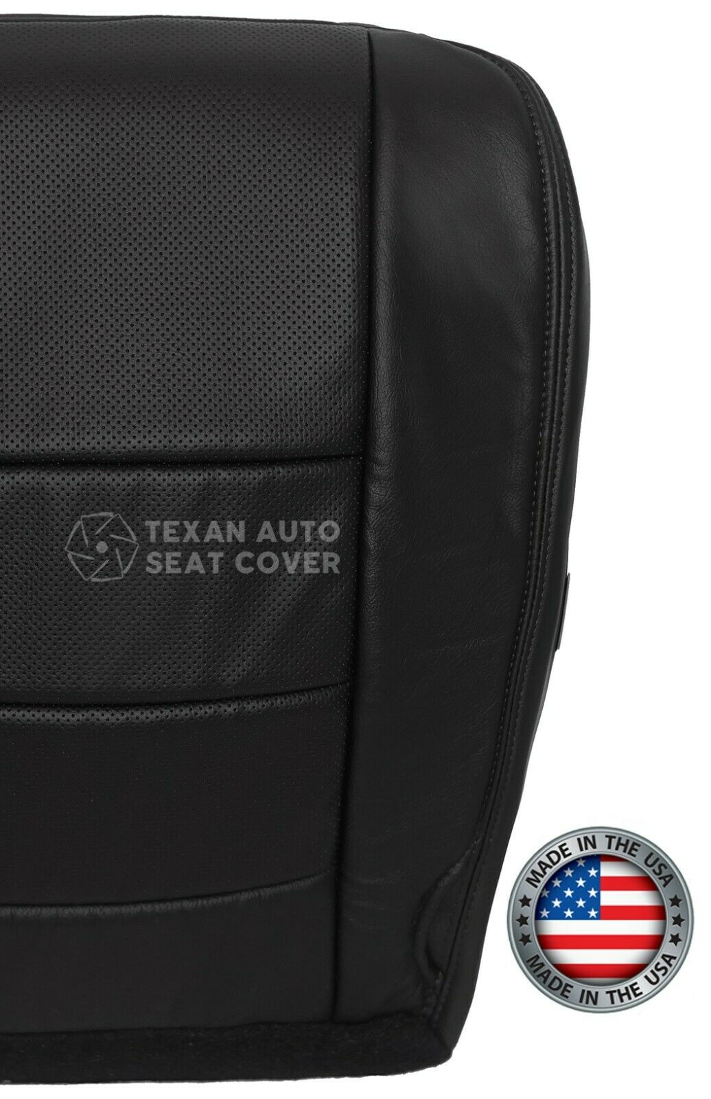 2002,  2003, 2004, 2005, 2006, 2007  Ford F250 F350 F450 F550 Lariat XLT Sport Driver Bottom Perforated Leather Replacement  Seat Cover Black