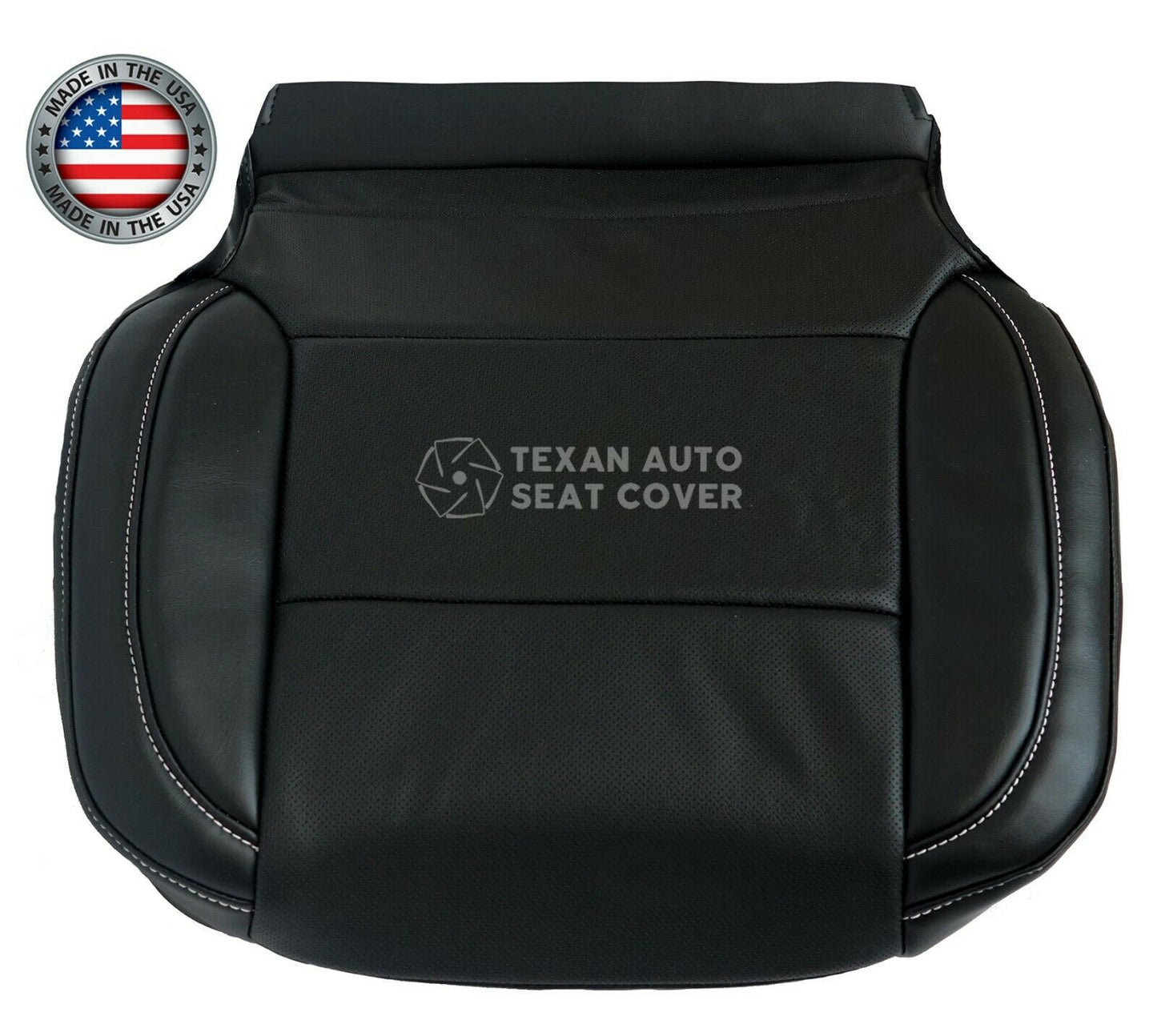 2015 to 2020 Chevy Tahoe/Suburban LTZ Passenger Side Bottom Perforated Synthetic Leather Replacement Seat Cover Black
