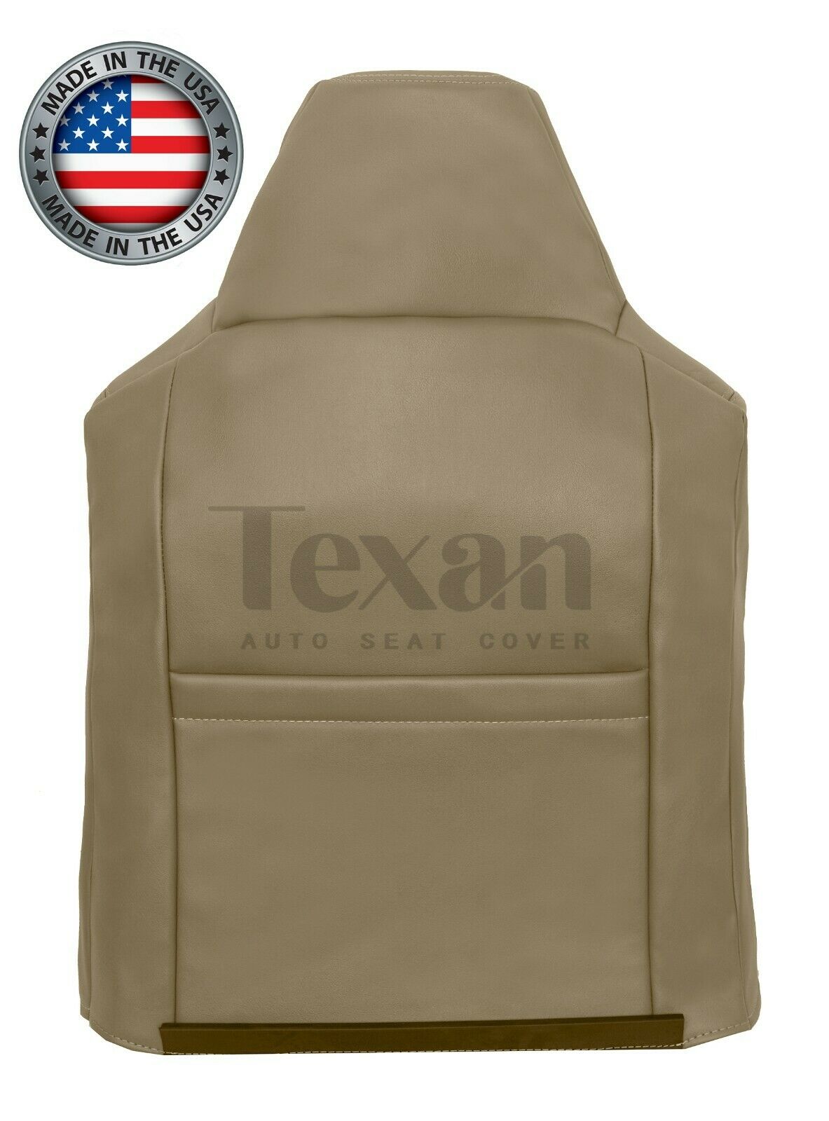 2002, 2003, 2004, 2005, 2006, 2007 Ford F250 F350 F450 F550 Lariat XLT, Crew Cab  Synthetic Leather Passenger Side Lean Back perforated Replacement Cover Tan