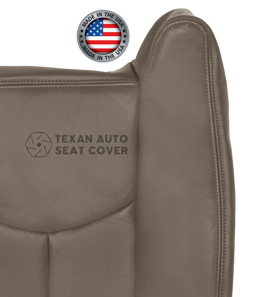 2003, 2004, 2005, 2006, 2007 GMC Sierra  SLT SLE Passenger Side Lean Back Synthetic Leather Replacement Seat Cover Tan