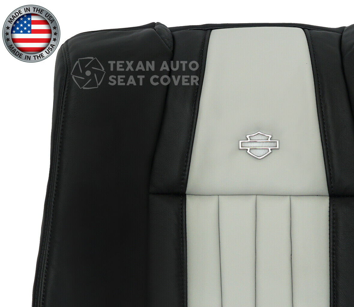 2003 Ford F-150 Harley Davidson Crew Cab Pickup 4-Door Driver Lean Back Fully Synthetic Leather Seat Cover 2Tone