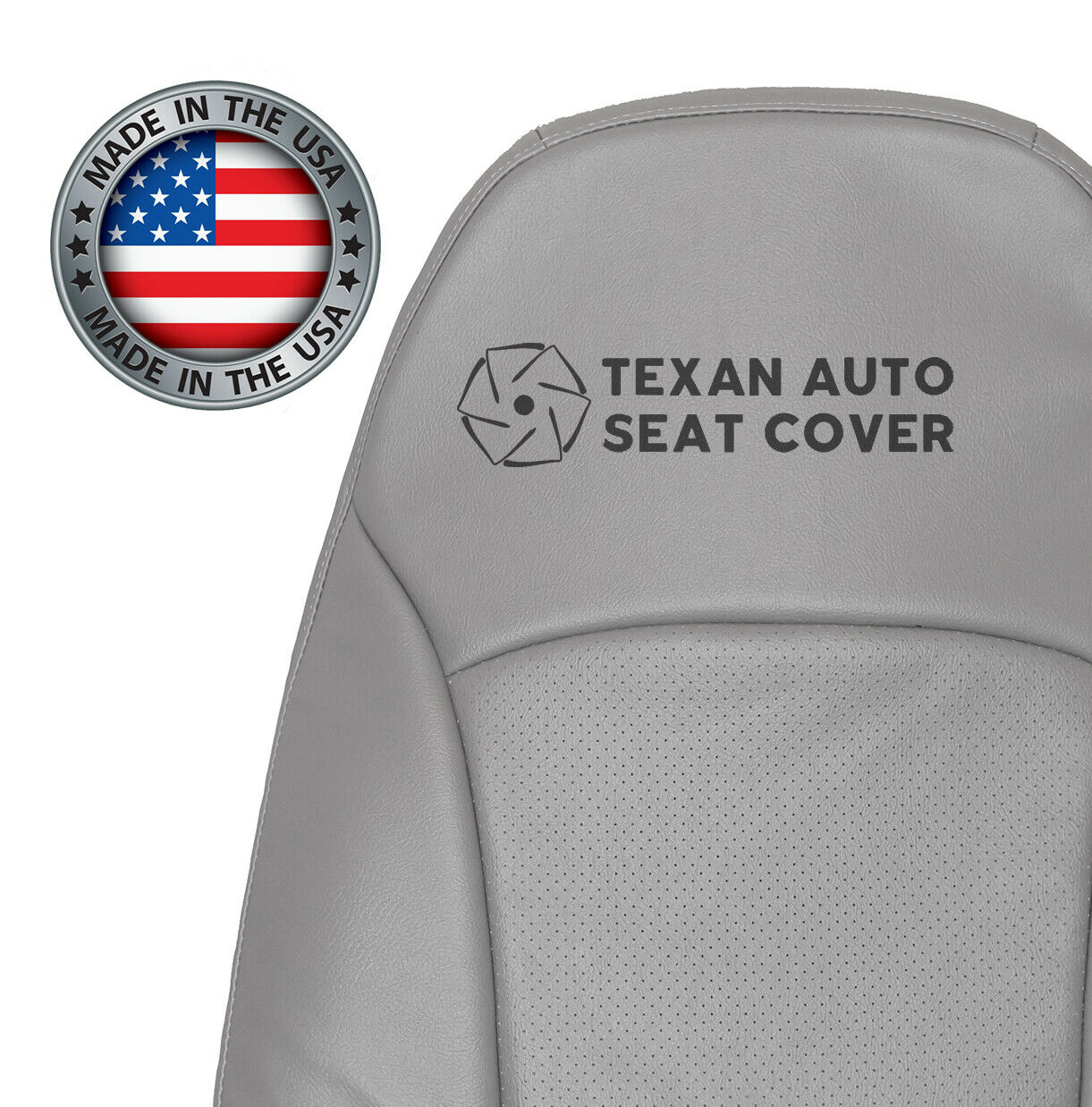 2000 2001 2002 2003 Ford E150 E250 E350 E450 E550 Econoline Van Passenger Side Lean back Perforated Synthetic Leather Replacement Cover Gray