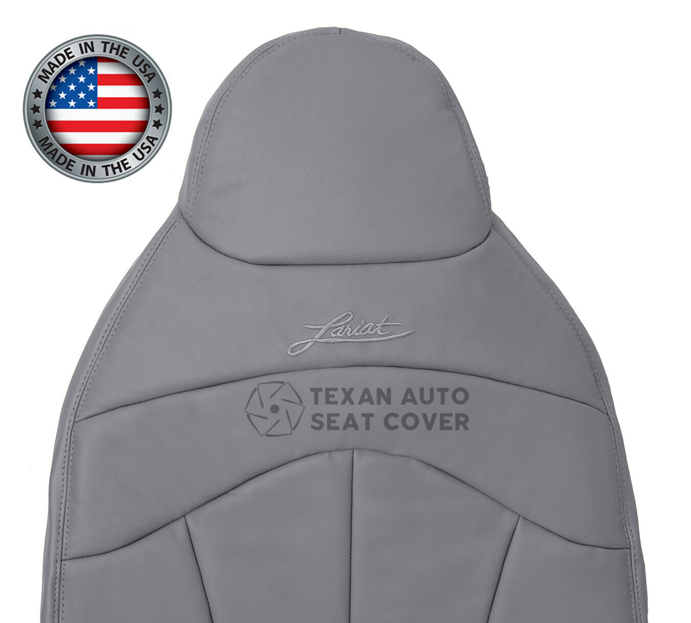 1999, 2000, 2001 Ford F150 Lariat Single-Cab, Super-Cab, Extended-Cab Passenger Lean Back Leather Seat Cover Gray