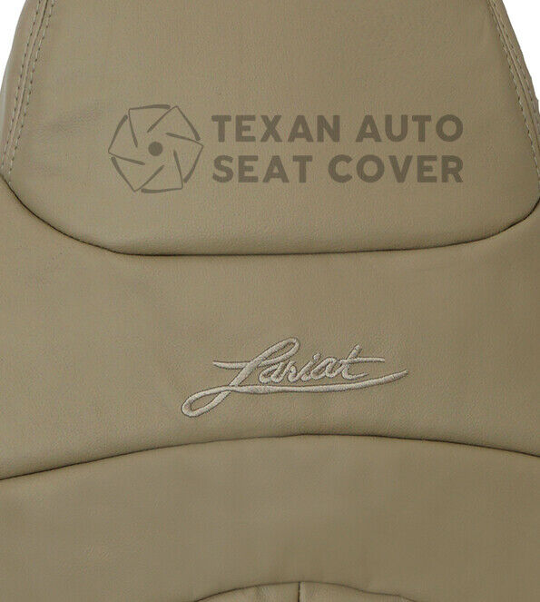 2000, 2001 Ford F150 Lariat Single-Cab, Super-Cab, Extended-Cab Driver Lean Back Synthetic Leather Replacement Seat Cover Tan