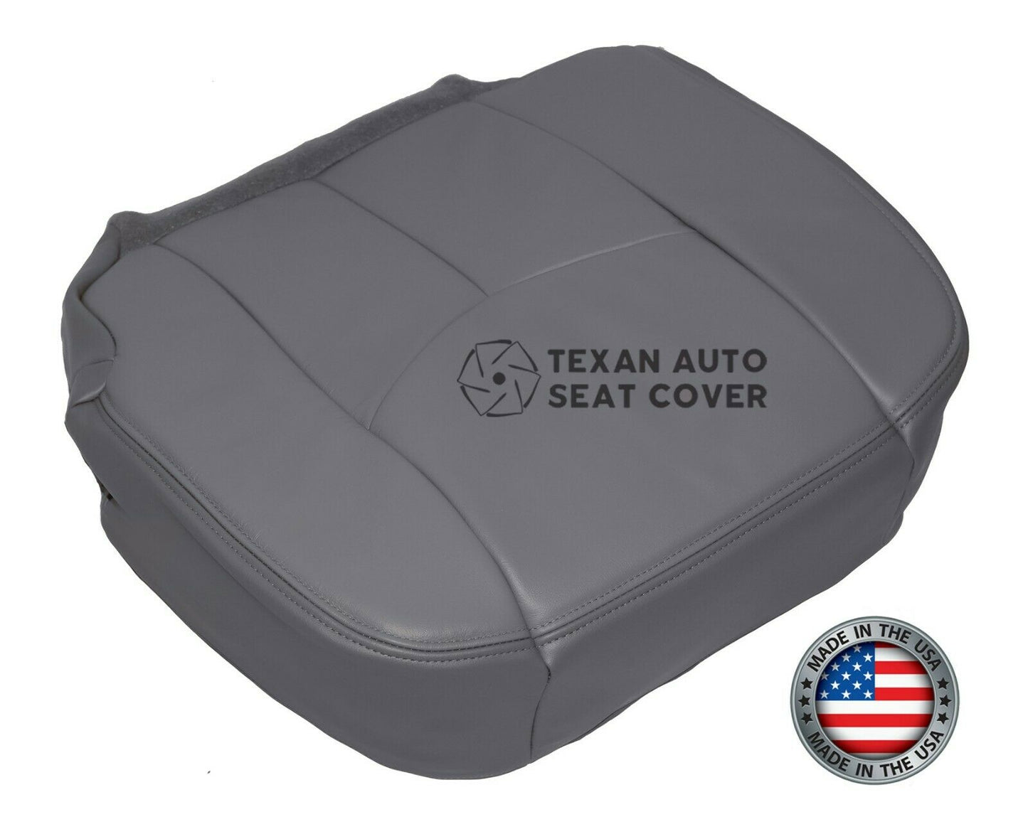 2003, 2004, 2005, 2006 , 2007 GMC Sierra  SLT SLE Driver Side Bottom Leather Replacement Seat Cover Gray