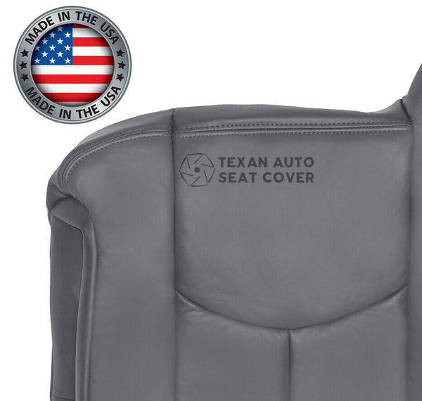 2003, 2004, 2005, 2006, 2007 GMC Sierra SLT SLE Passenger Side Lean Back Leather Replacement Seat Cover Gray