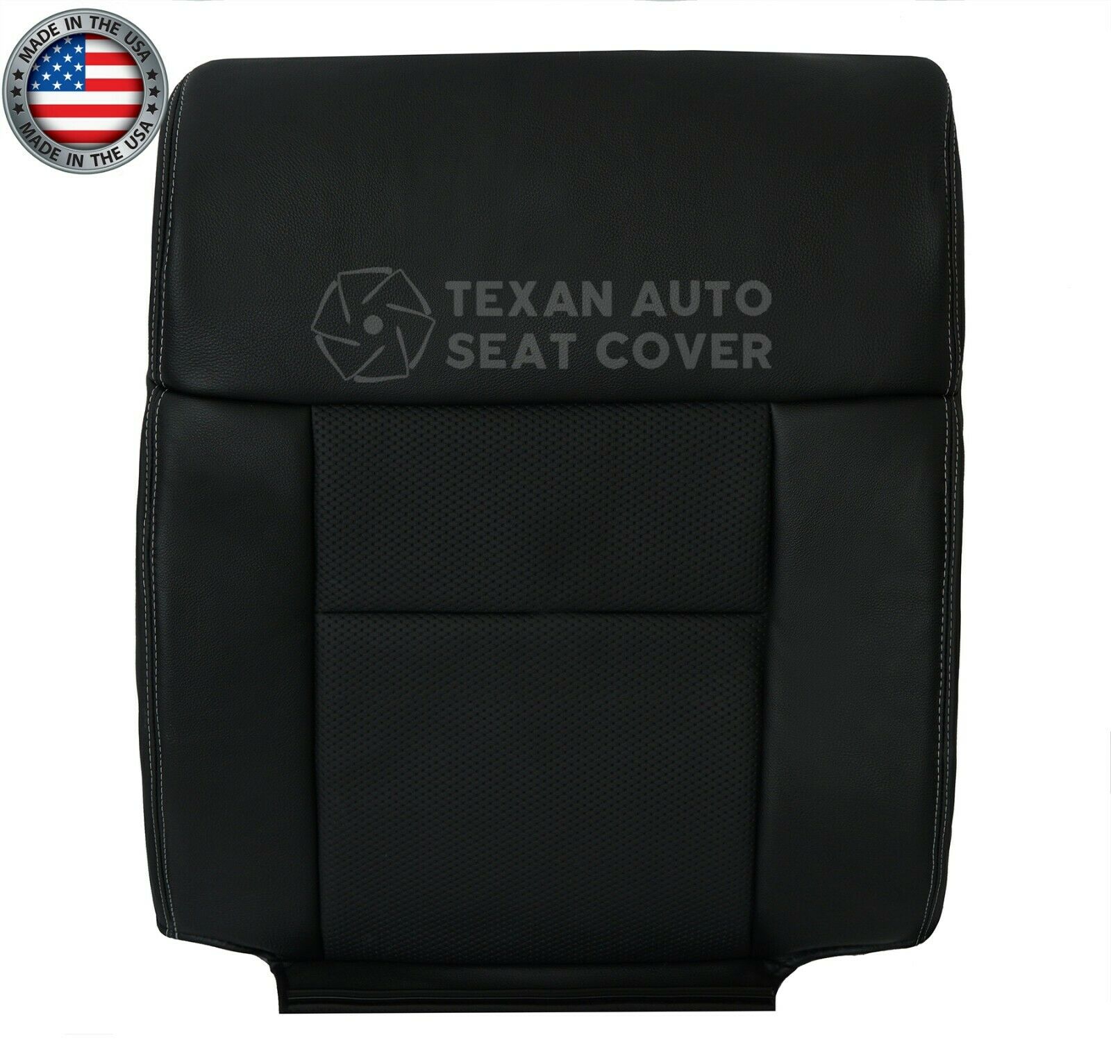 2005, 2006, 2007, 2008 Ford F-150 Lariat Driver Lean back Leather Replacement Seat Cover Black