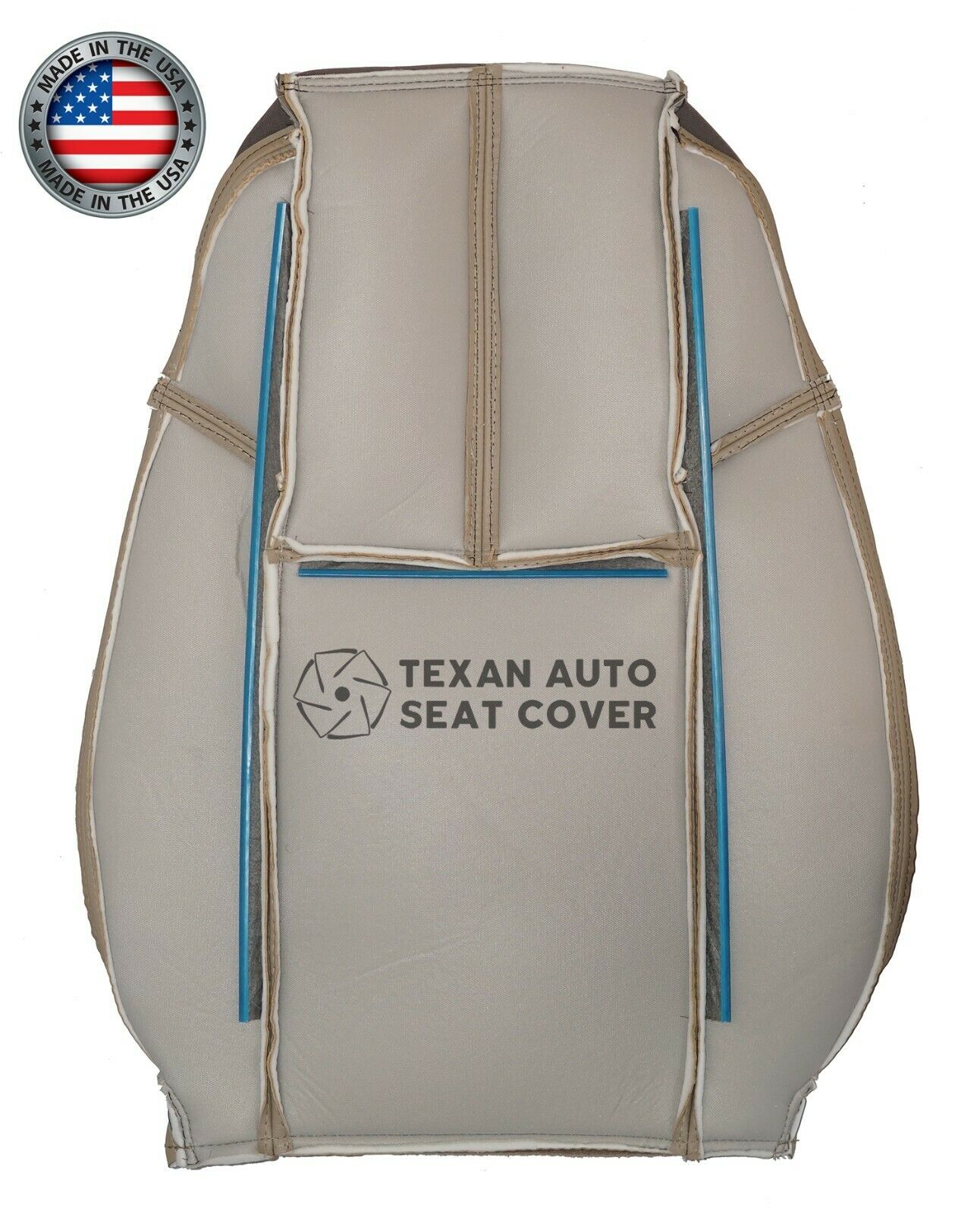 Fits 2007, 2008, 2009, 2020, 2011, 2012, 2013 Chevy Avalanche LT, LS, Z71, LTZ Passenger  Side Lean Back Synthetic Leather Replacement Seat Cover Tan