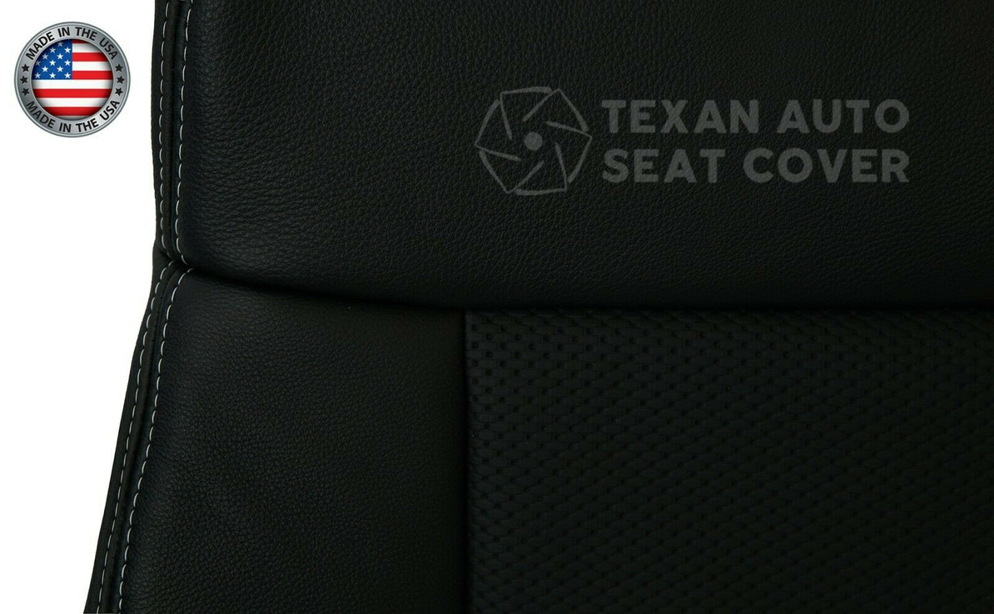 2005 to 2008 Ford F-150 Lariat Passenger Side Lean Back  Leather with Inserts Replacement Seat Cover Black