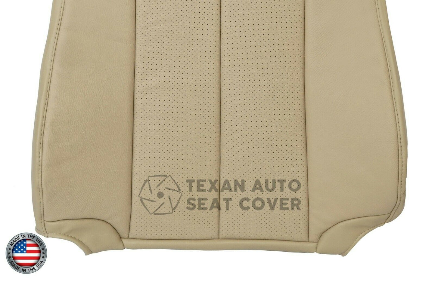 2007 to 2014 Ford Expedition Driver Side Lean Back Perforated Leather Replacement Seat Cover Camel "Tan"