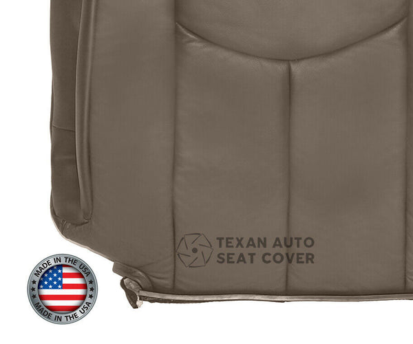 2003, 2004, 2005, 2006, 2007 GMC Sierra  SLT SLE Driver Side Lean Back Leather Replacement Seat Cover Tan