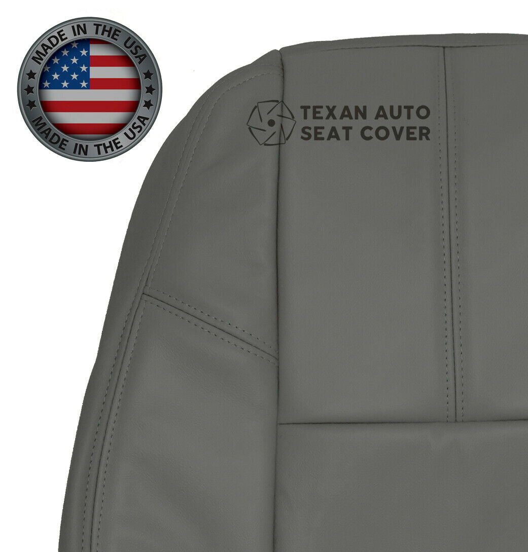 2007, 2008, 2009, 2010, 2011, 2012, 2013, 2014 GMC Sierra 1500HD 2500HD 3500HD Work Truck Driver Side Lean Back Synthetic Leather Replacement Seat Cover Dark Gray