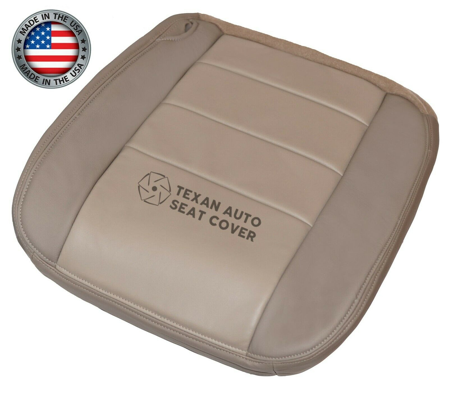 2002, 2003, 2004 Ford Excursion Eddie Bauer Driver Side Bottom Synthetic Leather Replacement Seat Cover 2Tone Tan