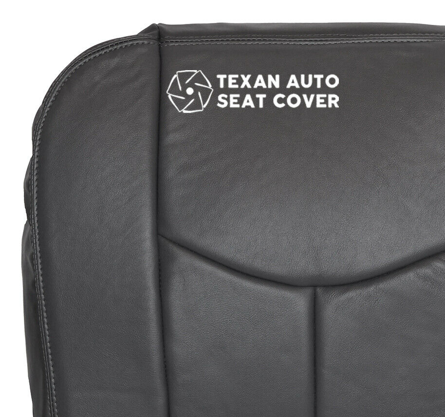 2003, 2004, 2005, 2006, 2007 GMC Sierra  SLT SLE Driver Side Bottom Synthetic Leather Replacement Seat Cover Dark Gray