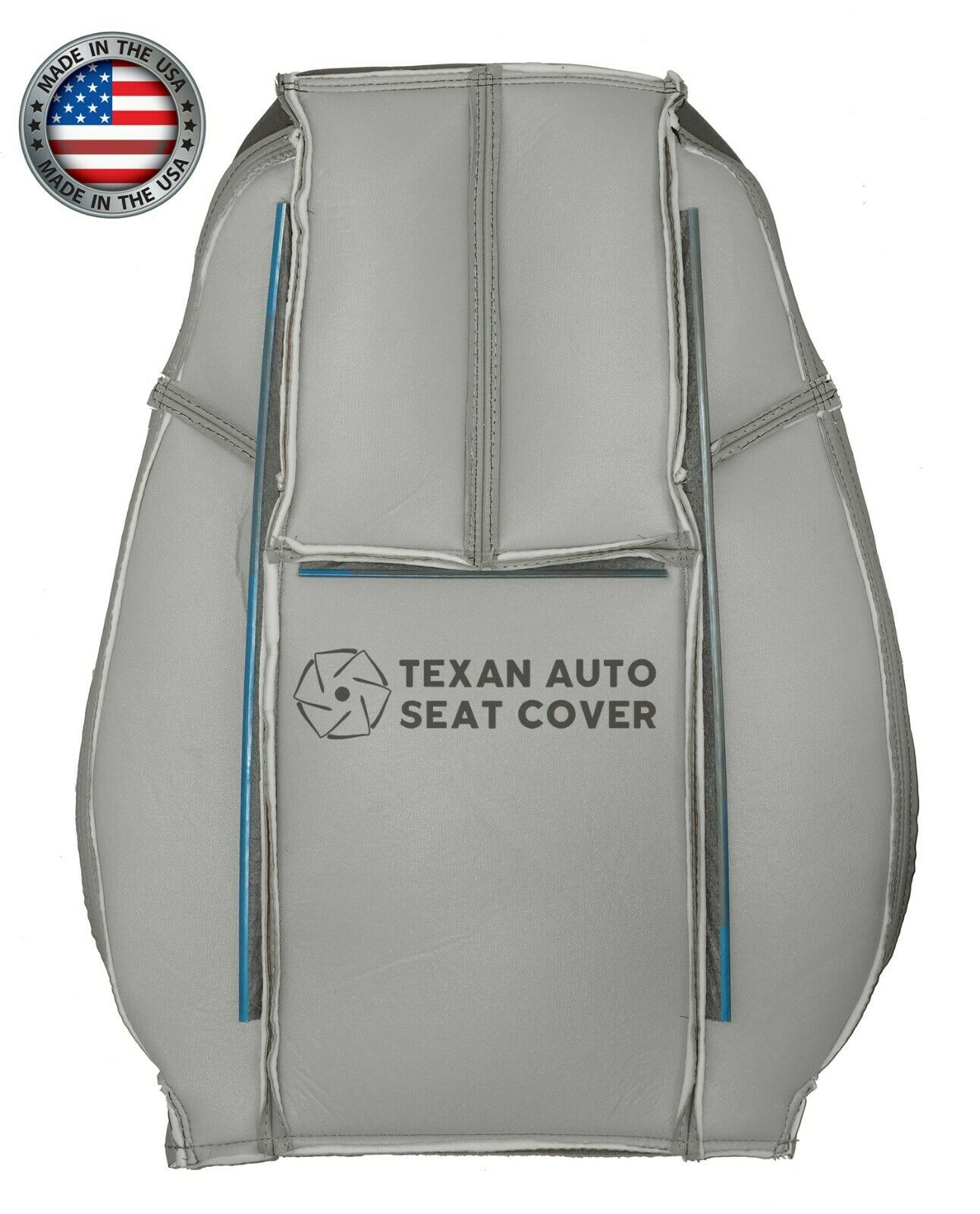 Fits 2007, 2008, 2009, 2020, 2011, 2012, 2013 Chevy Avalanche Passenger Side Lean Back Leather Replacement Seat Cover Gray