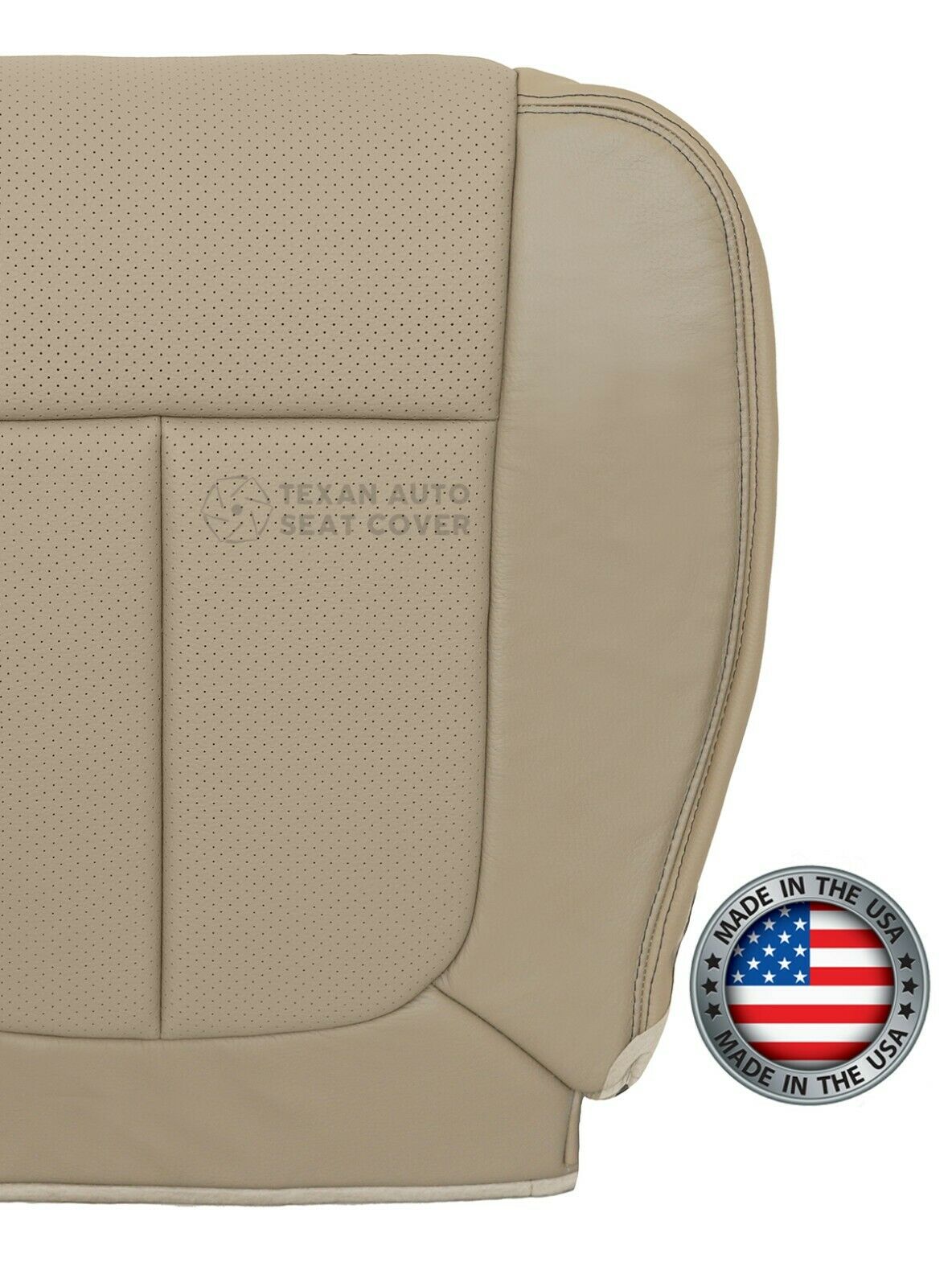 2009, 2010 Ford F150 Lariat Passenger Bottom Perforated Synthetic Leather Seat Cover tan