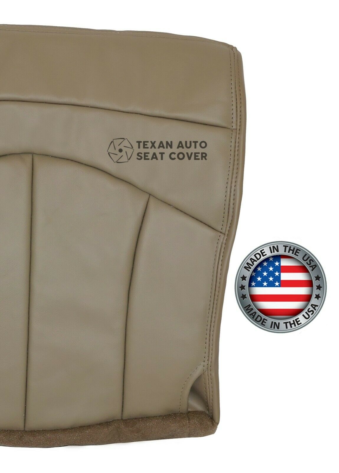 2000, 2001 Ford F150 Lariat Single-Cab, Super-Cab, Extended-Cab Driver Side Bottom Leather Replacement Seat Cover Tan