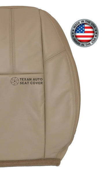 Fits 2007, 2008, 2009, 2020, 2011, 2012, 2013 Chevy Avalanche Driver Side Lean Back Leather Replacement Seat Cover Tan