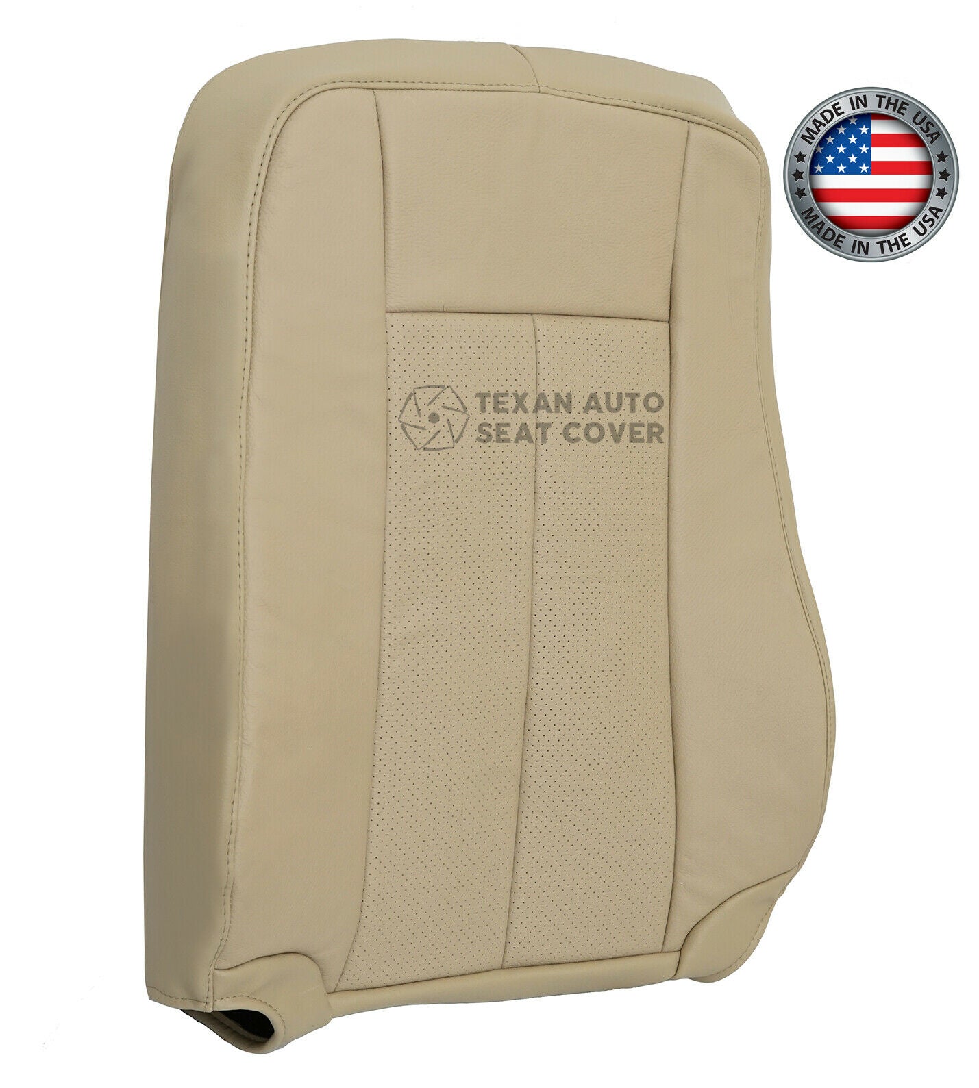 2007 to 2014 Ford Expedition Passenger Side Lean Back Perforated Leather Replacement Seat Cover Camel "Tan"