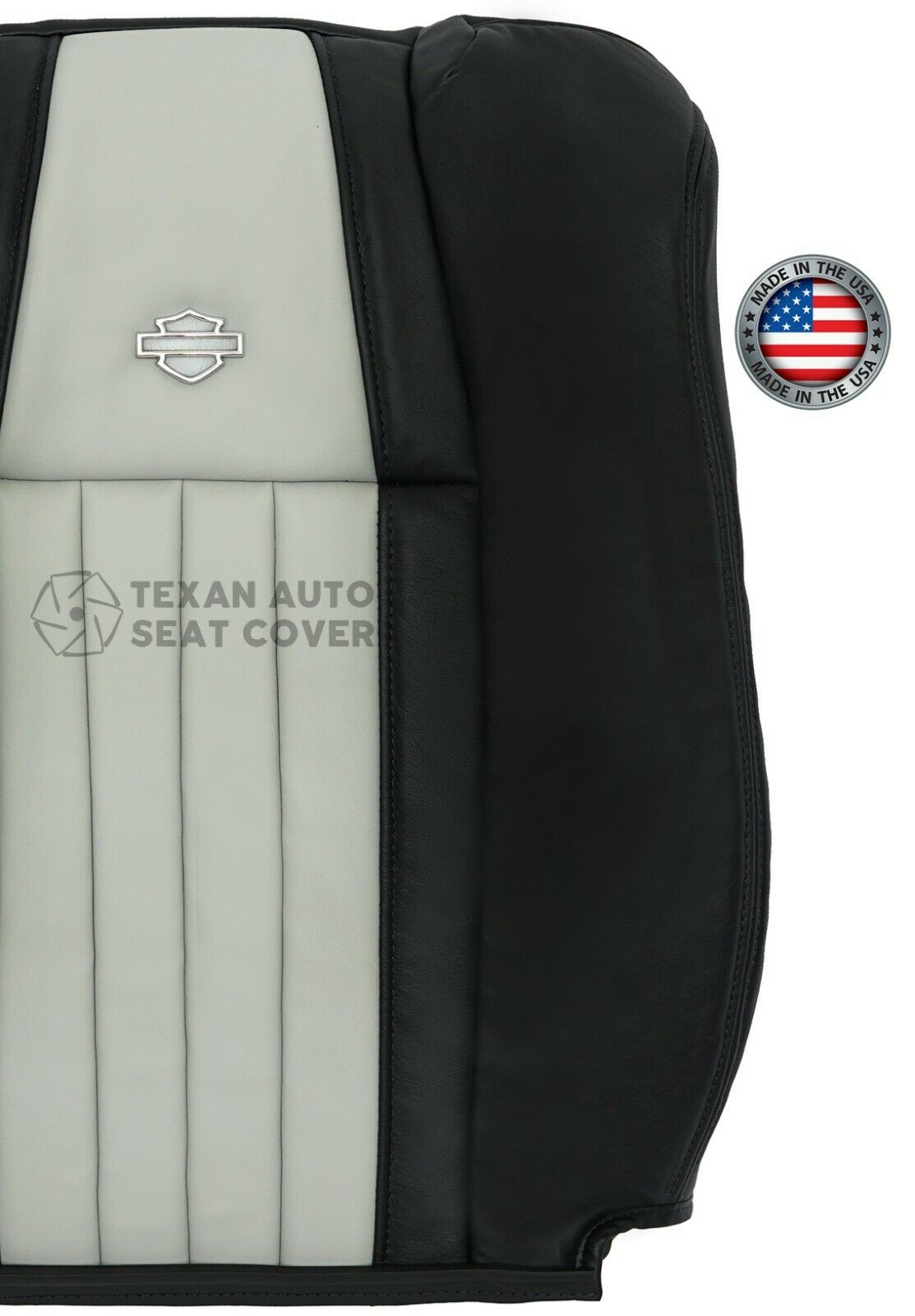 2003 Ford F-150 Harley Davidson Crew Cab Pickup 4-Door Driver Lean Back Fully Synthetic Leather Seat Cover 2Tone