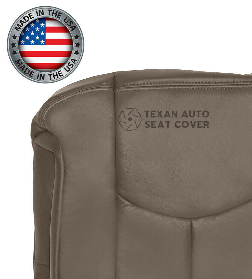 2003, 2004, 2005, 2006, 2007 GMC Sierra  SLT SLE Driver Side Lean Back Synthetic Leather Replacement Seat Cover Tan