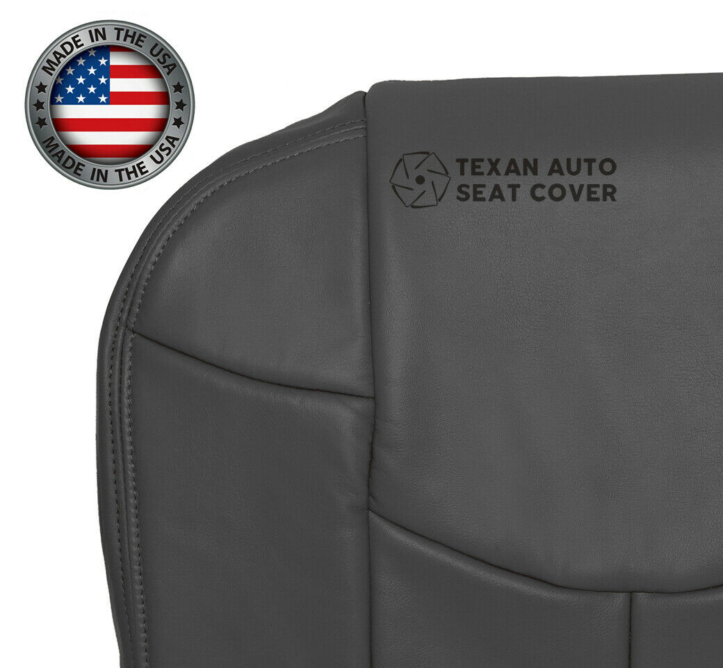 Fits 2002 Chevy Avalanche 1500 2500 LT LS Z71 Z66 Driver Side Bottom Synthetic Leather Replacement Seat Cover Dark Gray