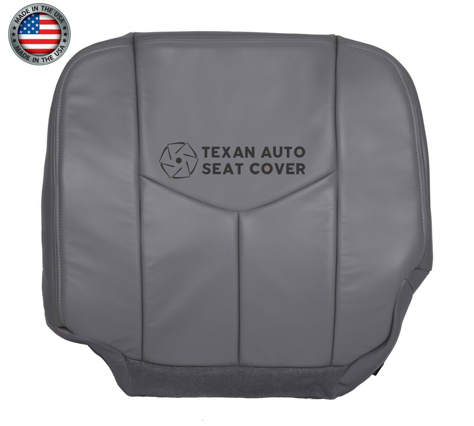 2003, 2004, 2005, 2006, 2007 GMC Sierra  SLT SLE Passenger Side Bottom Leather Replacement Seat Cover Gray