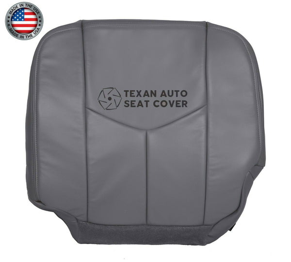 2003, 2004, 2005, 2006, 2007 GMC Sierra  SLT SLE Passenger Side Bottom Leather Replacement Seat Cover Gray