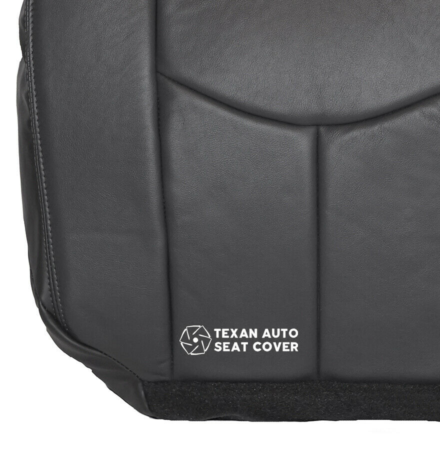 2003, 2004, 2005, 2006, 2007 GMC Sierra SLT SLE Passenger Side Bottom Leather Replacement Seat Cover Dark Gray