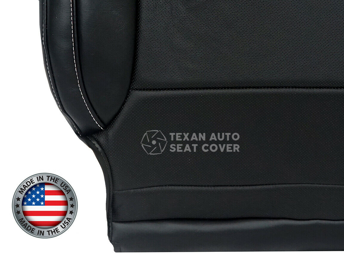 2014 to 2019 Chevy Silverado Driver Side Bottom Perforated Synthetic Leather Seat Cover Black