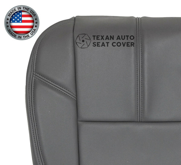 2007, 2008, 2009, 2010, 2011, 2012, 2013, 2014 GMC Sierra 1500, 1500HD, 2500HD, 3500HD Work Truck Driver Side Bottom Synthetic Leather Replacement Seat Cover Dark Gray