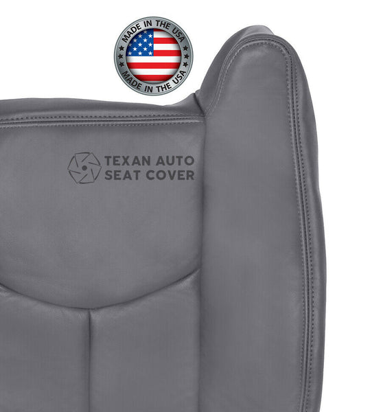 2003, 2004, 2005, 2006, 2007 GMC Sierra SLT SLE Driver Side Lean Back Leather Replacement Seat Cover Gray