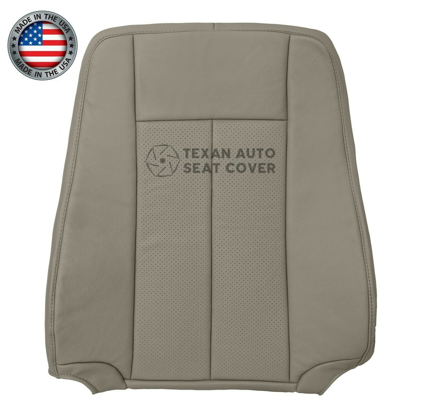 2007 to 2014 Ford Expedition Passenger Side Lean Back Perforated Leather Replacement Seat Cover Gray